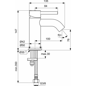 Смеситель для раковины Ideal Standard Ceraline BC268AA