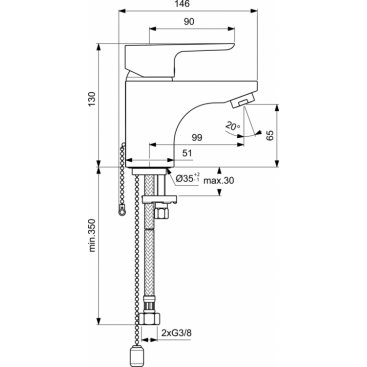 Смеситель для раковины Ideal Standard CeraPlan III B0702AA