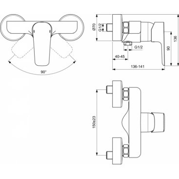 Смеситель для душа Ideal Standard Ceraplan III B0716AA