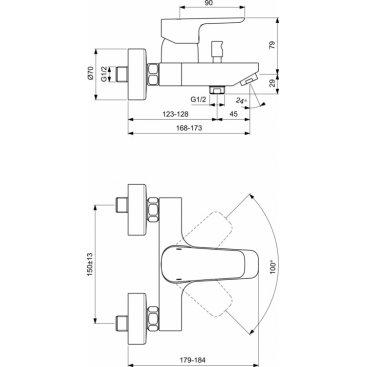 Смеситель для ванны Ideal Standard Ceraplan III B0718AA