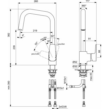 Смеситель для кухни Ideal Standard Ceraplan III B0960AA