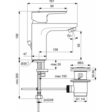 Смеситель для раковины Ideal Standard Ceraplan III Slim BC560AA