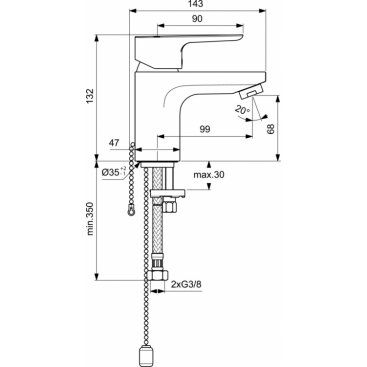 Смеситель для раковины Ideal Standard Ceraplan III Slim BC564AA