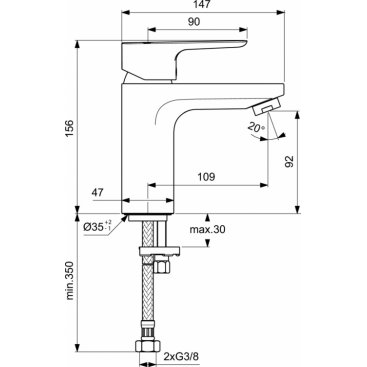 Смеситель для раковины Ideal Standard Ceraplan III Slim BC567AA