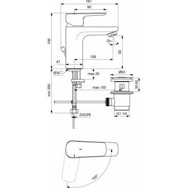 Смеситель для раковины Ideal Standard Ceraplan III Slim BC570AA