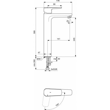 Смеситель для раковины Ideal Standard Ceraplan III Slim BC571AA