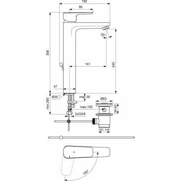 Смеситель для раковины Ideal Standard Ceraplan III Slim BC572AA