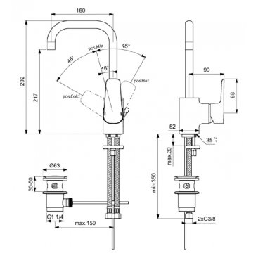 Смеситель для раковины Ideal Standard CeraPlan III B0706AA