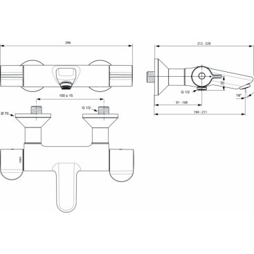 Смеситель для ванны Ideal Standard Ceraplus 2.0 A6873AA