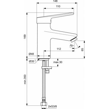 Смеситель для раковины Ideal Standard Ceraplus 2.0 BC092AA