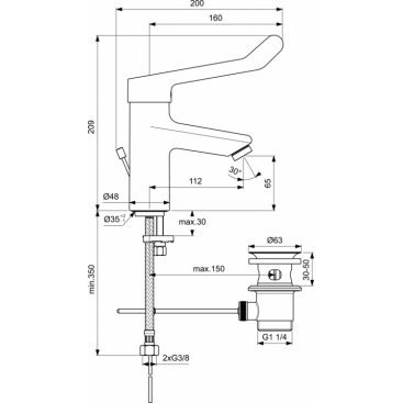 Смеситель для раковины Ideal Standard Ceraplus 2.0 BC097AA