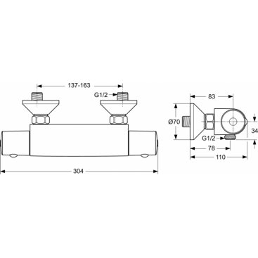 Смеситель для душа Ideal Standard Ceratherm A6367AA