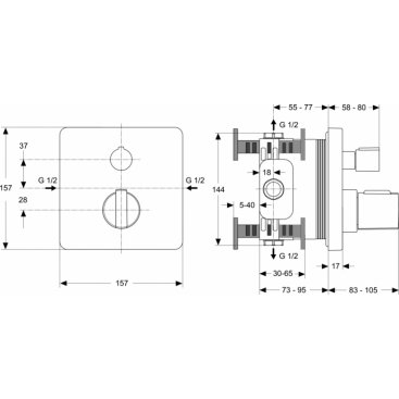 Смеситель для ванны Ideal Standard Ceratherm A4662AA