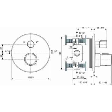 Смеситель для ванны Ideal Standard Ceratherm Т100 A5814XG