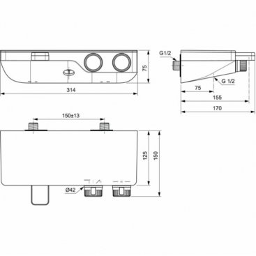 Смеситель для ванны Ideal Standard Ceratherm S200 A7330AA