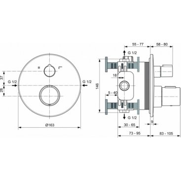 Душевой набор Ideal Standard Ceratherm T100 A7573A5 7 в 1