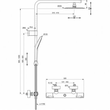 Душевая стойка Ideal Standard Ceratherm Т50 A7704AA