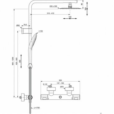 Душевая стойка Ideal Standard Ceratherm Т100 A7705AA