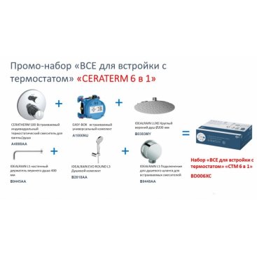 Душевая система Ideal Standard Ceratherm BD006XC 6 в 1