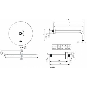 Душевая система Ideal Standard Ceratherm BD006XC 6 в 1