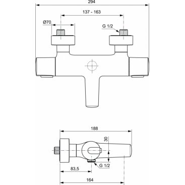 Смеситель для ванны Ideal Standard Ceratherm A4624AA