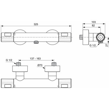 Смеситель для душа Ideal Standard Ceratherm Т100 A7229AA