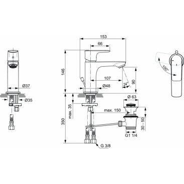 Смеситель для раковины Ideal Standard Connect Air A7008AA