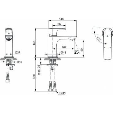 Смеситель для раковины Ideal Standard Connect Air A7011AA