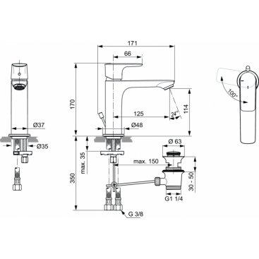 Смеситель для раковины Ideal Standard Connect Air A7013AA