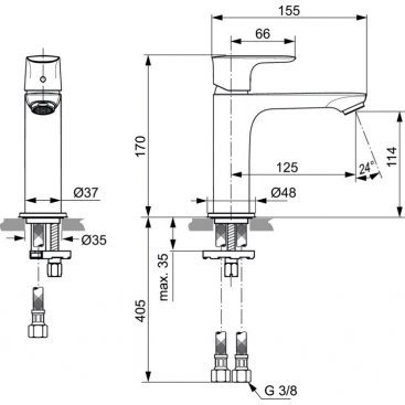 Смеситель для раковины Ideal Standard Connect Air A7015AA