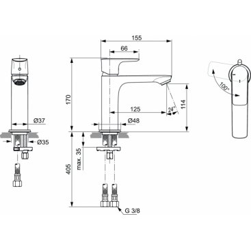 Смеситель для раковины Ideal Standard Connect Air A7016AA