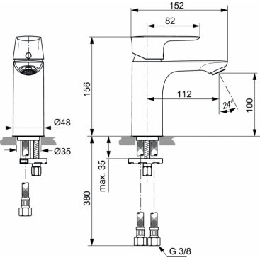 Смеситель для раковины Ideal Standard Connect Air A7024AA