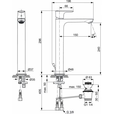 Смеситель для раковины Ideal Standard Connect Air A7025AA