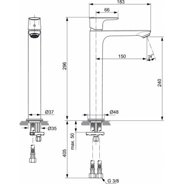 Смеситель для раковины Ideal Standard Connect Air A7027AA