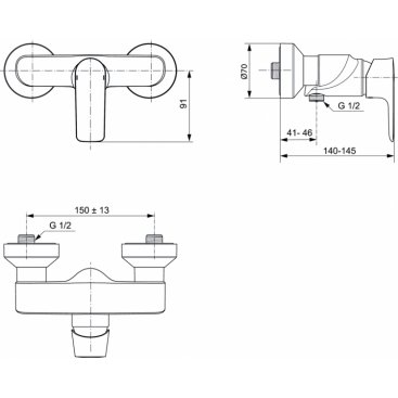 Смеситель для душа Ideal Standard Connect Air A7032AA