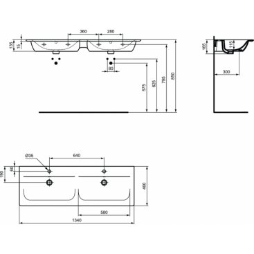 Мебель для ванной Ideal Standard Connect Air E0831 130 см светло-коричневое дерево