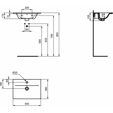 Мебель для ванной Ideal Standard Connect Air E0817 50 см белая