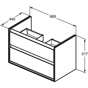 Мебель для ванной Ideal Standard Connect Air E0827 80 см со столешницей светло-коричневое дерево