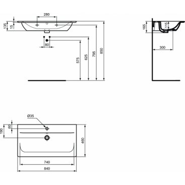 Мебель для ванной Ideal Standard Connect Air E0827 80 см светло-серая