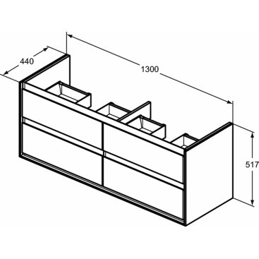 Мебель для ванной Ideal Standard Connect Air E0824 130 см белый глянец/светло-серая