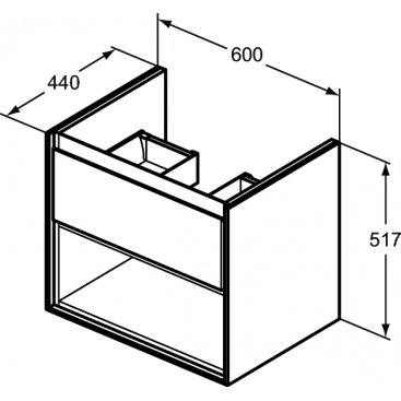 Мебель для ванной Ideal Standard Connect Air E0826 60 см светло-коричневое дерево