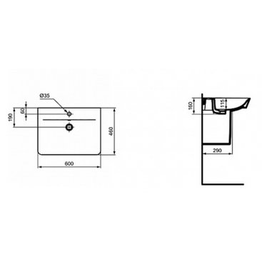 Мебель для ванной Ideal Standard Connect Air E0846 60 см темно-коричневая