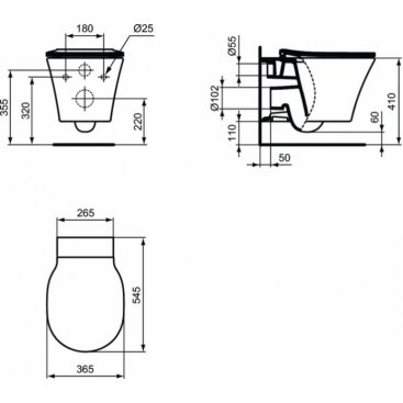 Комплект Ideal Standard Connect Air Rimless K819501PA15 3 в 1