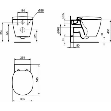 Комплект Ideal Standard Connect AquaBlade P211601 4 в 1