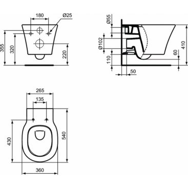 Комплект Ideal Standard Connect Air AquaBlade P212101 4 в 1