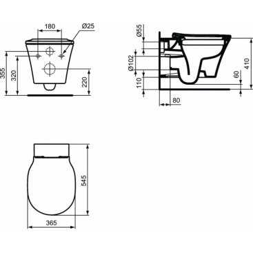 Комплект Ideal Standard Connect Air Rimless PR212101 4 в 1