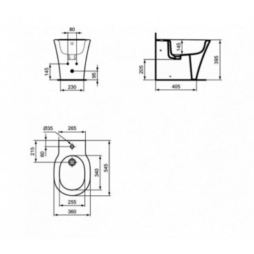 Биде напольное Ideal Standard Connect Air E0180V3