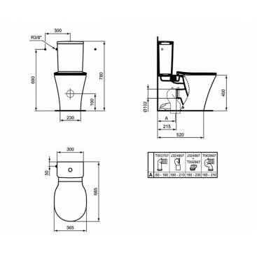 Унитаз-компакт Ideal Standard Connect Air AquaBlade E013701 безободковый