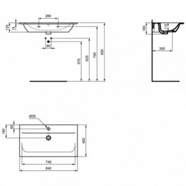 Раковина Ideal Standard Connect Air E0279V3 84 см