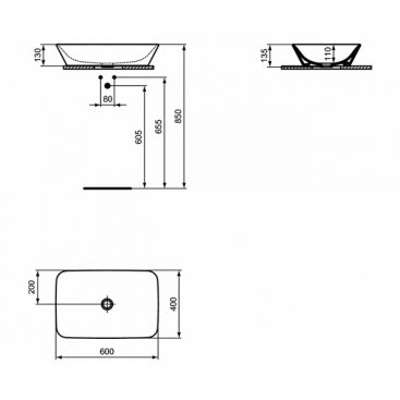 Раковина Ideal Standard Connect Air E034801 60 см